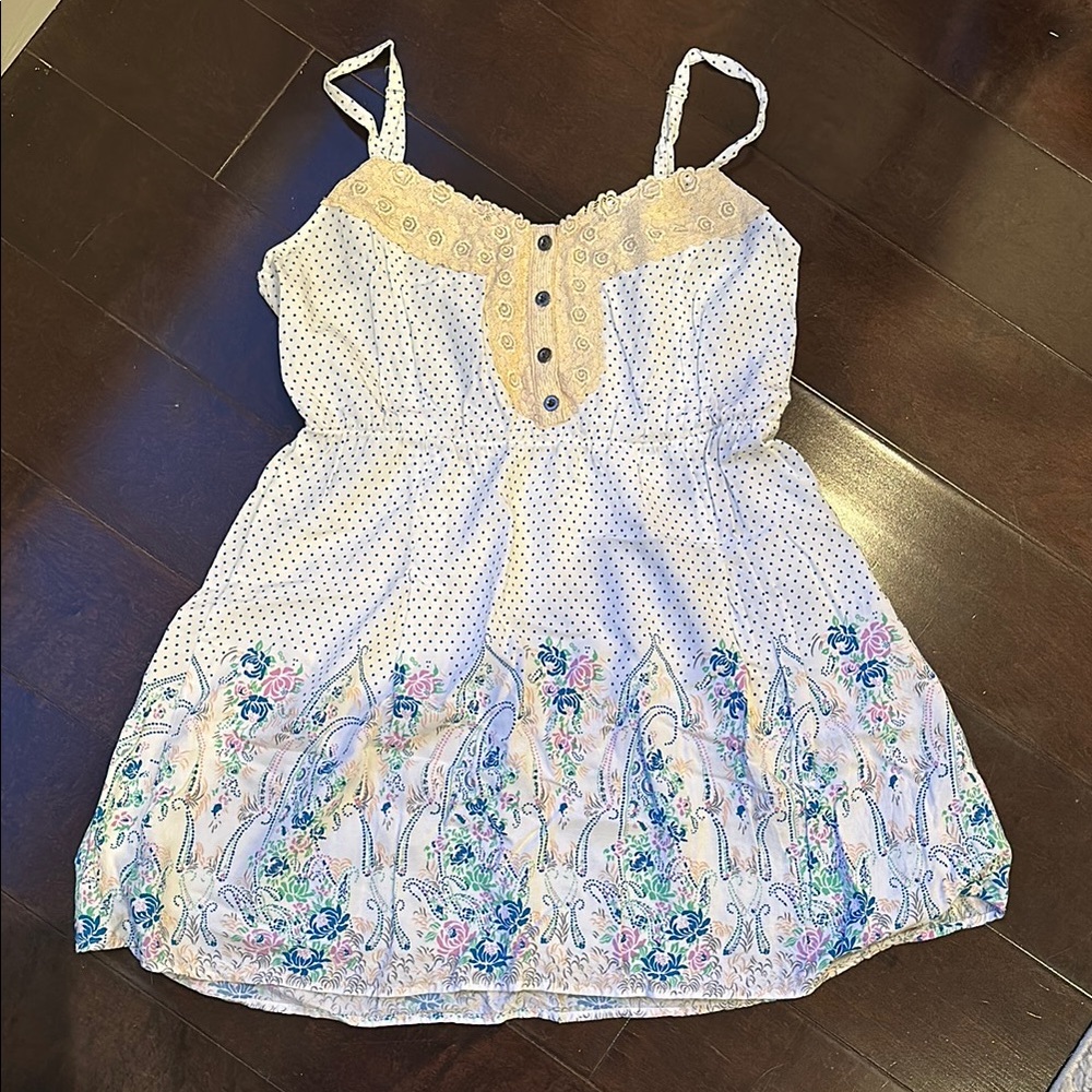 Free People floral and lace tunic top